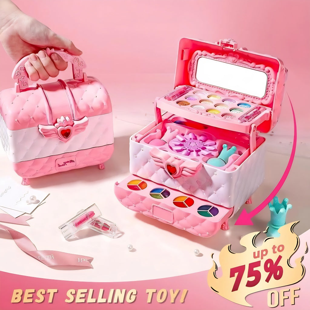 Magic Pink Multi-Layered Foldable Pretend Play Makeup Set for Girls