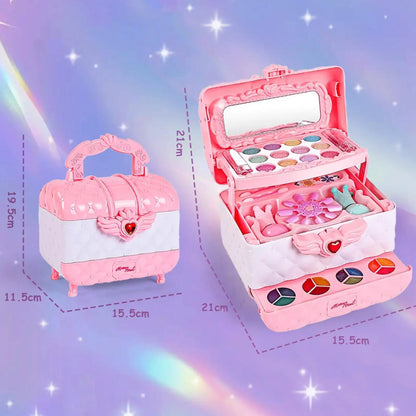 Kids Multi-Layered Foldable Pretend Play Makeup Set for Girls - Educational Toy